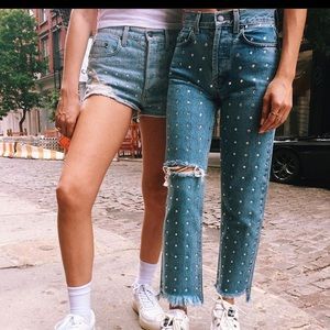 LF rhinestone jeans